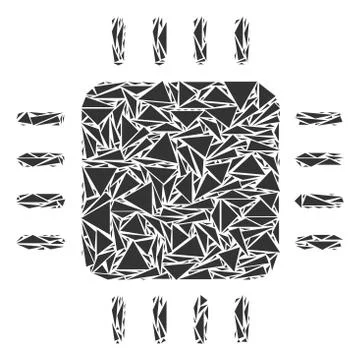 Processor Collage of Triangles Stock Illustration