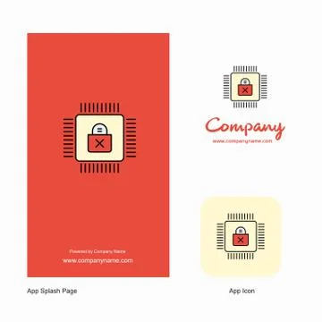 Processor  Company Logo App Icon and Splash Page Design. Creative Business Ap Illustrazione stock