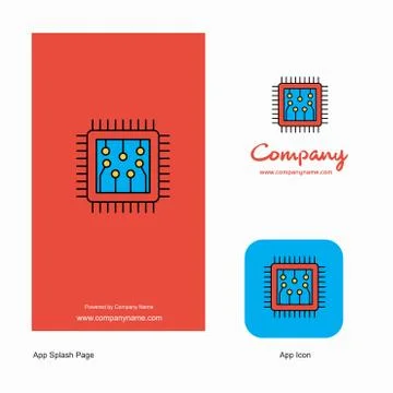 Processor Company Logo App Icon and Splash Page Design. Creative Business App 库存插图
