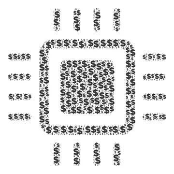 Processor Composition of Dollar and Dots Stock Illustration