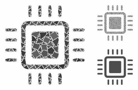 Processor Composition Icon of Bumpy Elements 스톡 일러스트