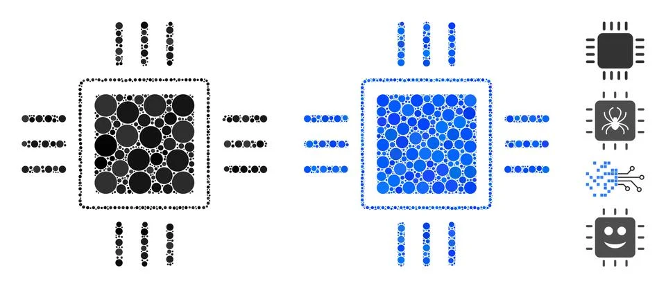 Processor Composition Icon of Circle Dots Stock Illustration
