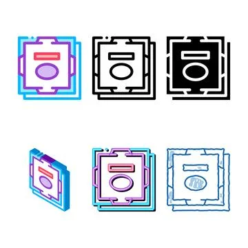 Processor computer component color icon pack vector Stock-Illustration