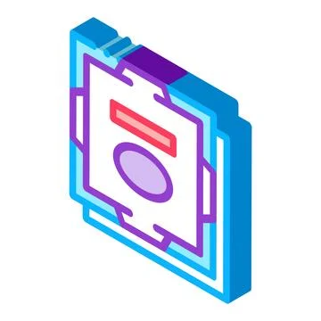 Processor computer component isometric icon vector illustration イラスト素材