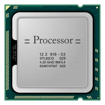 Processor. Computer Hardware Free Stock Illustration