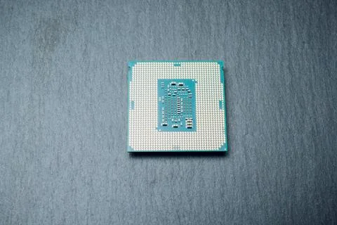 Processor for computer isolated on a colored background Stock Photos