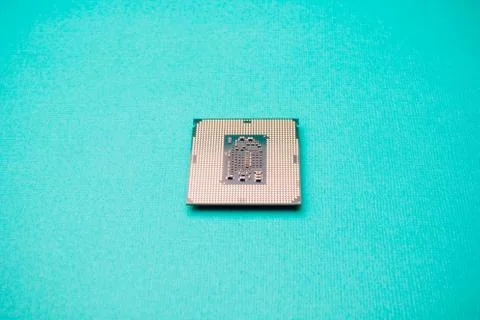 Processor for computer isolated on a colored background Stock Photos