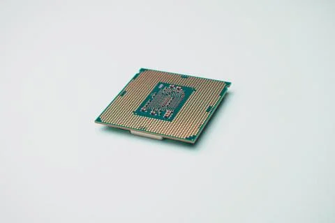 Processor for computer isolated on a colored background Stock Photos