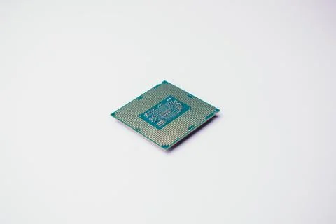 Processor for computer isolated on a colored background Stock Photos