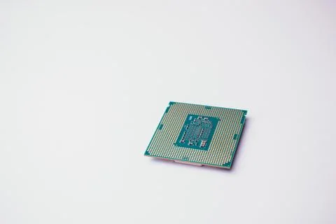 Processor for computer isolated on a colored background 写真素材