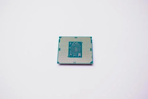 Processor for computer isolated on a colored background Stock Photos