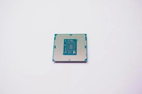 Processor for computer isolated on a colored background 写真素材