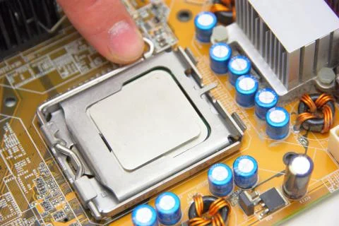 Processor on the computer motherboard 写真素材