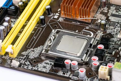 Processor of a computer on a motherboard 写真素材