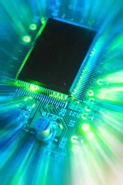  processor computer printed circuit board ,model released, Symbolfoto Copy... Stock-Fotos