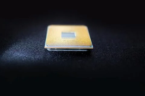 Processor for a computer, replaceable plastic part of a modern gadget, photog Foto stock