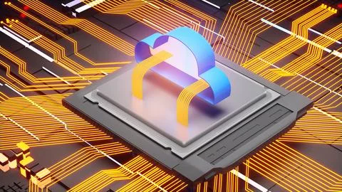 The processor in the computer system manages the data in the system and sen.. 写真素材