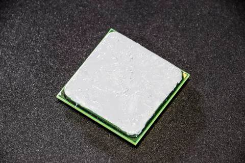 The processor of the computer with the thermal paste applied on it. Details o 写真素材