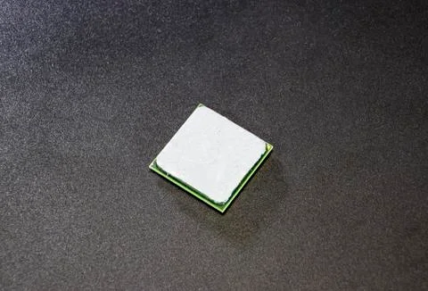 The processor of the computer with the thermal paste applied on it. Details o Foto stock