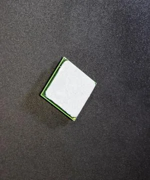 The processor of the computer with the thermal paste applied on it. Details o 스톡 사진
