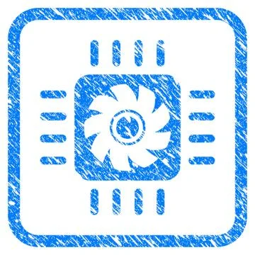 Processor Cooler Framed Stamp Stock Illustration