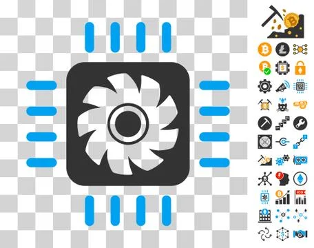 Processor Cooler Icon with Bonus Stockillustratie