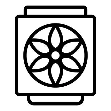 Processor cooler icon outline vector. Computer store Stock Illustration