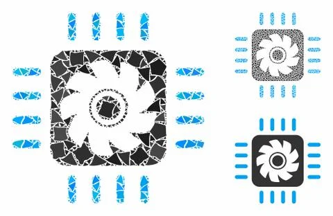 Processor cooler Mosaic Icon of Irregular Elements Stock-Illustration