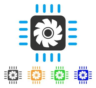 Processor Cooler Vector Icon Illustrazione stock
