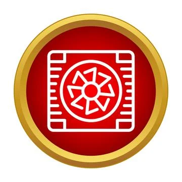 Processor cooling fan icon for computer hardware technology Stock Illustration