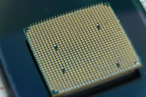Processor CPU contact area close up macro shot 写真素材