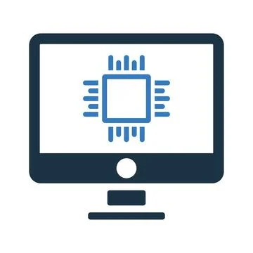 Processor, cpu, desktop icon. Simple editable vector design isolated on a w.. イラスト素材
