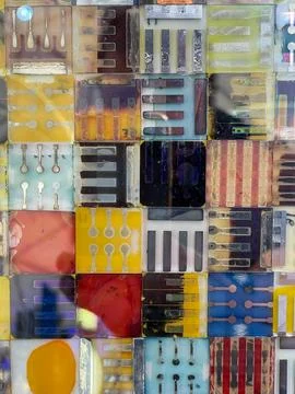 A processor, CPU or GPU microchip on a motherboard. Taiwan manufacturing chip Foto stock