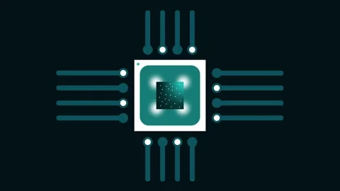 Processor CPU power beautiful animation effects Stock Footage 288588629