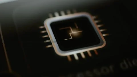 Processor die tile highlights integrated circuit symbol Stock Footage 346025250