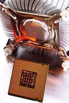 Processor fan and processor chip 写真素材