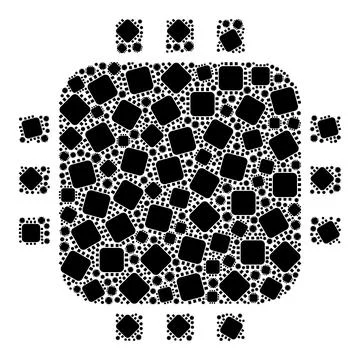 Processor Fractal Icon Mosaic of Self Icons Stock Illustration
