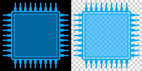 Processor Futuristic Blue Microchip Technology Circuit Board Digital Computing I Иллюстрация