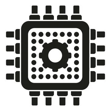 Processor with gear symbol indicating hardware settings 스톡 일러스트
