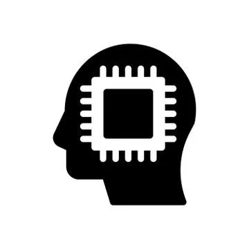 Processor glyph flat icon 스톡 일러스트