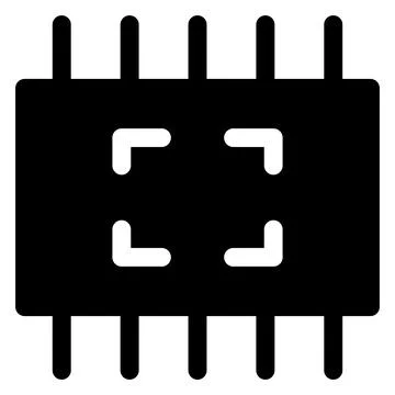 Processor glyph icon isolated on white background Stockillustratie