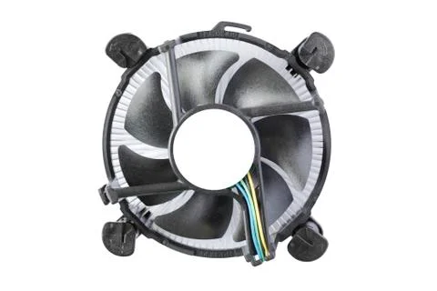 Processor heatsink cooler fan isolated on white background Stock Photos