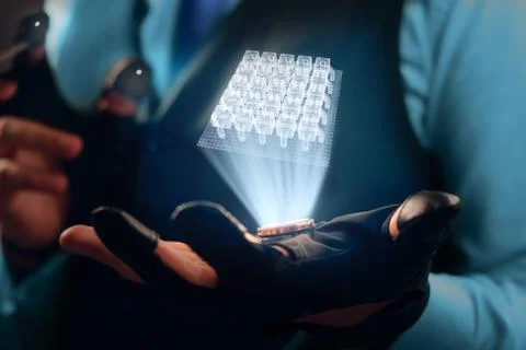 Processor hologram Illustrazione stock