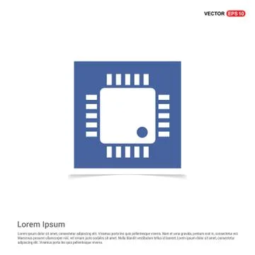 Processor icon - Blue photo Frame Stock Illustration