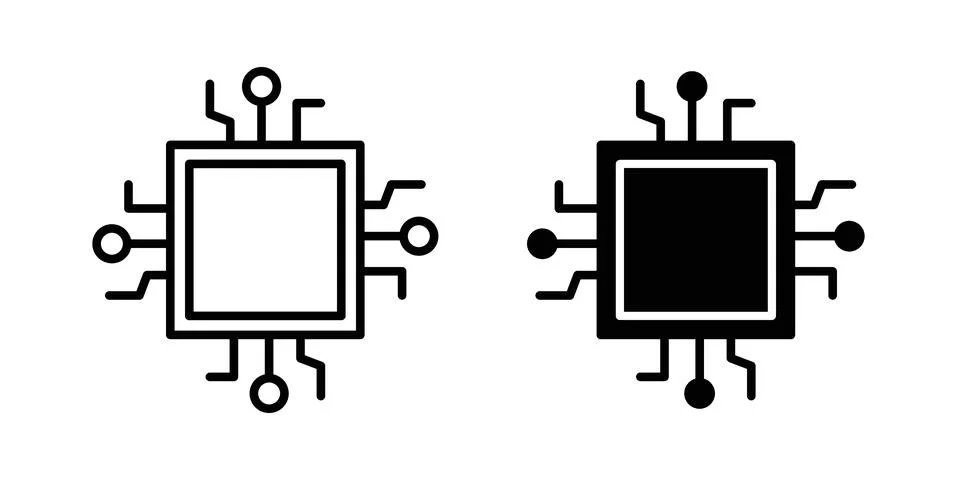 Processor icon concept logo design collection Ilustración de archivo
