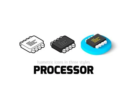 Processor icon in different style Stock Illustration
