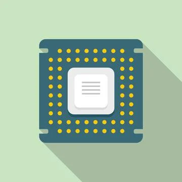 Processor icon flat vector. Cpu chip 스톡 일러스트