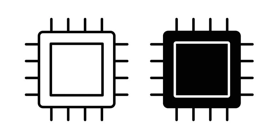 Processor icon illustration vector, icon set for apps 库存插图