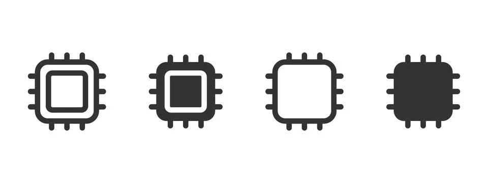 Processor icon. Microchip and CPU hardware vector illustration. Represents .. Stock Illustration