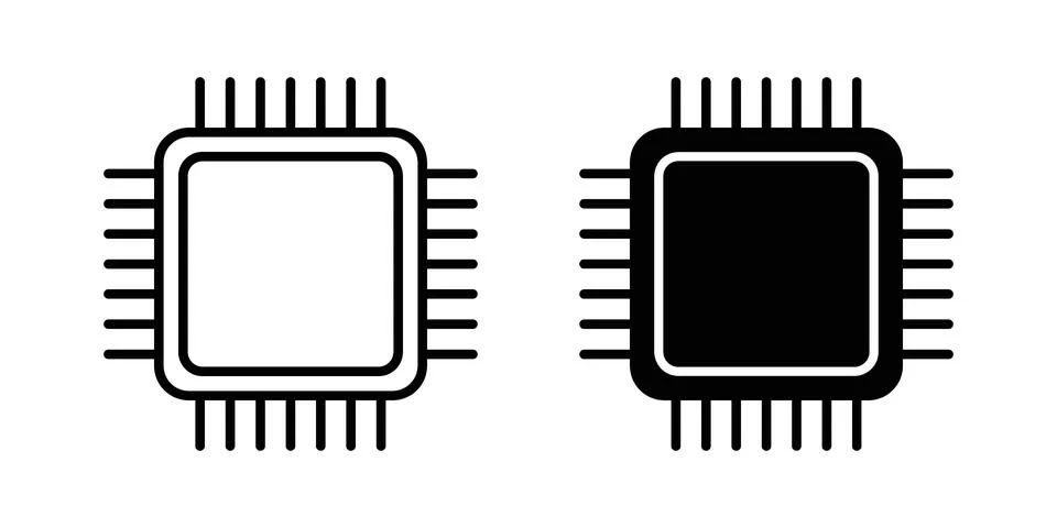 Processor icon modern style vectors set Stock-Illustration